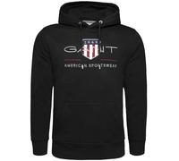 GANT Herren Hoodie Archive Shield - Baumwolle, Schwarz, XXL, lässig