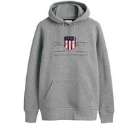 Gant Herren Reg Archive Shield Hoodie Kapuzenpullover, Grey Melange, XL EU