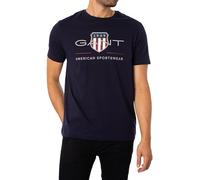 GANT Herren T-Shirt Regular Archive Shield – Rundhals, bedruckt, Baumwolle – Evening Blue XXL