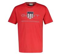 GANT Herren T-Shirt - REGULAR ARCHIVE SHIELD, Rundhals, kurzarm, Baumwolle, Print Rot (Rose Red) L
