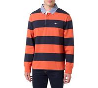 GANT Herren Reg Chambray Stripe Heavy Rugger Polohemd, Deep Orange, M EU