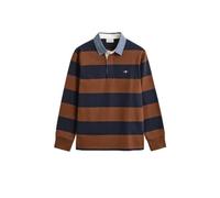 Gant Herren Reg Chambray Stripe Heavy Rugger Polohemd, Mahogany Brown, XL EU