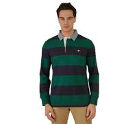 Gant Herren Reg Chambray Stripe Heavy Rugger T-Shirt, Deep Forest Green, M EU