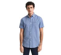 GANT Herren REG Classic POPLIN Check SS Shirt Hemd, Rich Blue, L