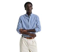 Langarmhemd GANT "REG CLASSIC POPLIN STRIPE SHIRT", Herren, Gr. L, N-Gr, blau (rich blau), Web, Obermaterial: 100% Baumwolle, gestreift, casual, regular fit, Langarm 2-Knopf-Manschette, Hemden (319090