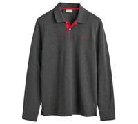 GANT Herren REG Contrast Pique LS Rugger LANGARMPOLOSHIRT MIT KONTRASTLOGO, Antracit Melange, L