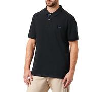 GANT Herren REG Contrast Pique SS Rugger Polohemd, Black, Standard