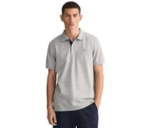 GANT Herren REG Contrast Pique SS Rugger Polohemd, Grey Melange, Standard