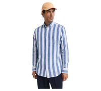 GANT Herren REG Cotton Linen Bold Stripe Shirt Hemd, Rich Blue, 3XL