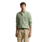 GANT Herren Gingham Hemd aus Leinenmix (M) DRY HERB Grün