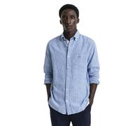 GANT Herren REG Cotton Linen Stripe Shirt Hemd, Rich Blue, M