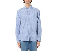 GANT Herren REG Cotton Linen Stripe Shirt Hemd, Rich Blue, M