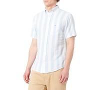 GANT Herren REG Cotton Linen Stripe SS Shirt Hemd, Fresh Blue, Medium