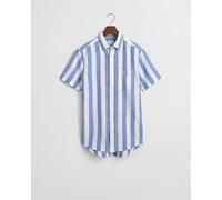 GANT Herren REG Cotton Linen Stripe SS Shirt Hemd, Rich Blue, XXL