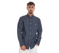 Langarmhemd GANT "Regular Fit Denimhemd Jeanshemd pflegeleicht", Herren, Gr. XXL, N-Gr, blau (schwarz indigo), Web, Obermaterial: 100% Baumwolle, regular fit, Hemden (61466922-XXL) schwarz indigo