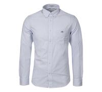 GANT Herrenhemd Reg Poplin Stripe – Popeline, Regular Fit, 100% Baumwolle, Hellblau – XXL
