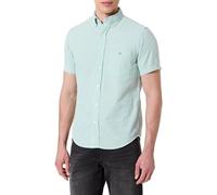 GANT Herren REG Seersucker Stripe SS Shirt Hemd, Butternut Green, M