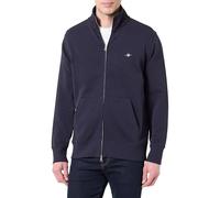Sweatjacke GANT "REG SHIELD FULL ZIP SWEAT", Herren, Gr. 5XL, blau (evening blau), Sweatware, Obermaterial: 87% Baumwolle, 13% Polyester, unifarben, regular fit hüftlang, hoch geschlossener Ausschnitt