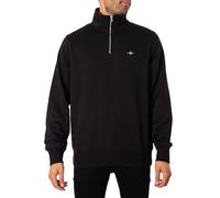 GANT Herren Sweatshirt Reg Shield Half-Zip, Regular Fit, Schwarz, XXL