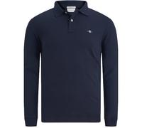 Gant Herren REG Shield LS Pique Rugger Polohemd, Evening Blue, Standard