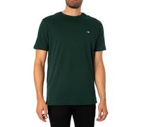 GANT T‑Shirt Shield – Regular Fit, Rundhals, Dunkelgrün, Einfarbig