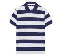 GANT Herren Regular Fit Poloshirt Barstripe Pique Rugger 222110, Gestreift, Gr. Medium (Herstellergröße: M), Weiß (White 110)