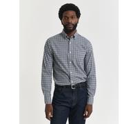 GANT Herren Regular Fit Twillhemd mit Vichy-Karo (M) NAVAL Blau