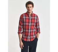 GANT Regular Fit Checked Flannel Shirt Modern Rust Rot L
