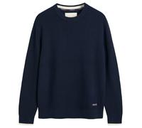 GANT Herren Ribbed Cotton C-Neck Pullover, Evening Blue, X-Large