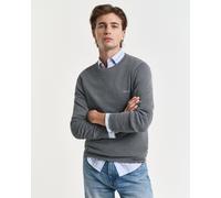 GANT Herren Rundhalspullover aus Baumwoll-Piqué (XXXL) DARK Grau MELANGE