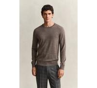 GANT - Rundhalspullover aus Merinowolle dk hazelnut melange - Gr. - XXXL