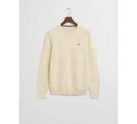 GANT Herren Rundhalspullover mit Mikrostruktur (L) CREAM