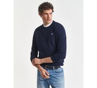 GANT Herren Micro Texture C-Neck Pullover, Evening Blue, M