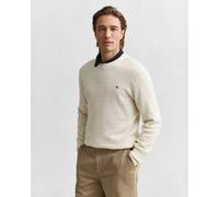 Gant Pullover Herren Regular Fit Rundhals Baumwolle weiß, M