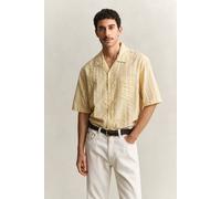 GANT Relaxed Fit Seersucker Camp Collar Shirt Light Mustard Yellow Gelb XL