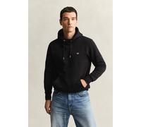 GANT Regular Fit Kapuzen Sweatshirt schwarz, Einfarbig
