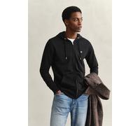 Sweatshirt GANT "Sweatjacke REGULAR SHIELD FULL ZIP HOODIE", Herren, Gr. 5XL, schwarz, Obermaterial: 87% Baumwolle CO. 13% Polyester PES., Sweatshirts Sweatshirt (87635753-5XL) schwarz
