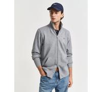 GANT Shield Regular Fit Sweatjacke grau, Einfarbig