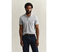 Poloshirt GANT "SLIM ORIGINAL PIQUE SS RUGGER" Gr. 4XL, grau (grey melange) Herren Shirts Kurzarm mit Logostickerei auf der Brust (62701905-4XL)