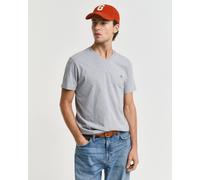 Gant Shield Kurzarm-t-shirt Mit V-ausschnitt M Grey Melange