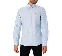 GANT Herren Slim Fit Oxford Hemd Popeline 100% Baumwolle Langarm Hellblau S