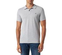 GANT Poloshirt Slim Shield Pique – schmale Passform, Kurzarm, Grau Melange, Größe S
