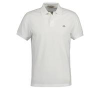 Poloshirt GANT "SLIM SHIELD SS PIQUE POLO", Herren, Gr. 5XL, weiß, Jersey, Obermaterial: 100% Baumwolle, unifarben, slim fit hüftlang, hoch geschlossener Ausschnitt, Rippbündchen, Shirts Poloshirt, mi