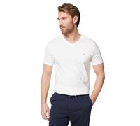 Gant Herren Slim Shield V-Neck T-Shirt T Shirt, Weiß, M EU