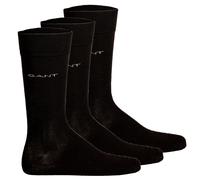 GANT Herren Socken, 3er Pack - Soft Cotton Socks, Strümpfe, einfarbig Schwarz 43-45