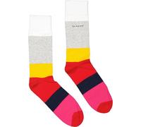GANT Herren Socken D2. COLOR BLOCK SOCKS, weiß-mix, One Size