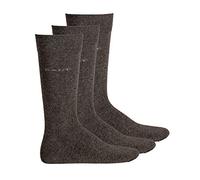 Basicsocken GANT "SOFT COTTON SOCKS 3-PACK", Herren, Gr. 43-44, grau (charcoal melange), Baumwollmischung, meliert, elastisch, Socken, mit Logodruck am Knöchel (46389569-43) charcoal melange