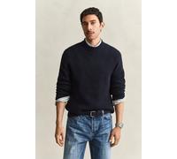 GANT Herren Stehkragenpullover aus griffigem Baumwoll-Woll-Mix (S) EVENING Blau