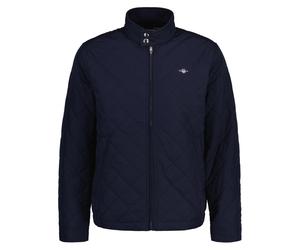 GANT Herren Steppjacke - QUILTED WINDCHEATER, Reißverschluss, Stehkragen, Logo Blau 3XL