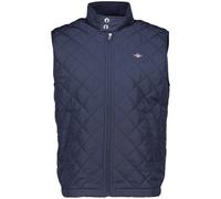 GANT Herren Steppweste - QUILTED WINDCHEATER VEST, Reißverschluss, Stehkragen Blau 2XL